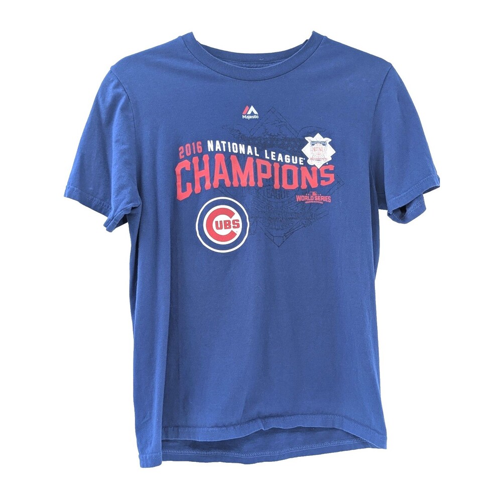 Chicago Cubs Majestic 2016 National League Champions T-Shirt Size Large Kids